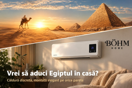 ELECTROCASNICE - BOHM HOME Aerotermă Perete BH2000, 2000W, Timer 1–12H, Ventilator, 20–25 m²