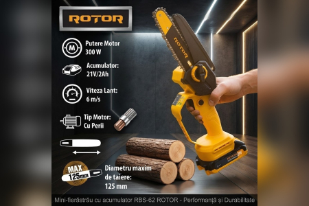 Mini drujbă 6" RBS-62 ROTOR, 1 acumulator 21V/2Ah, 1 x incarcator [1]