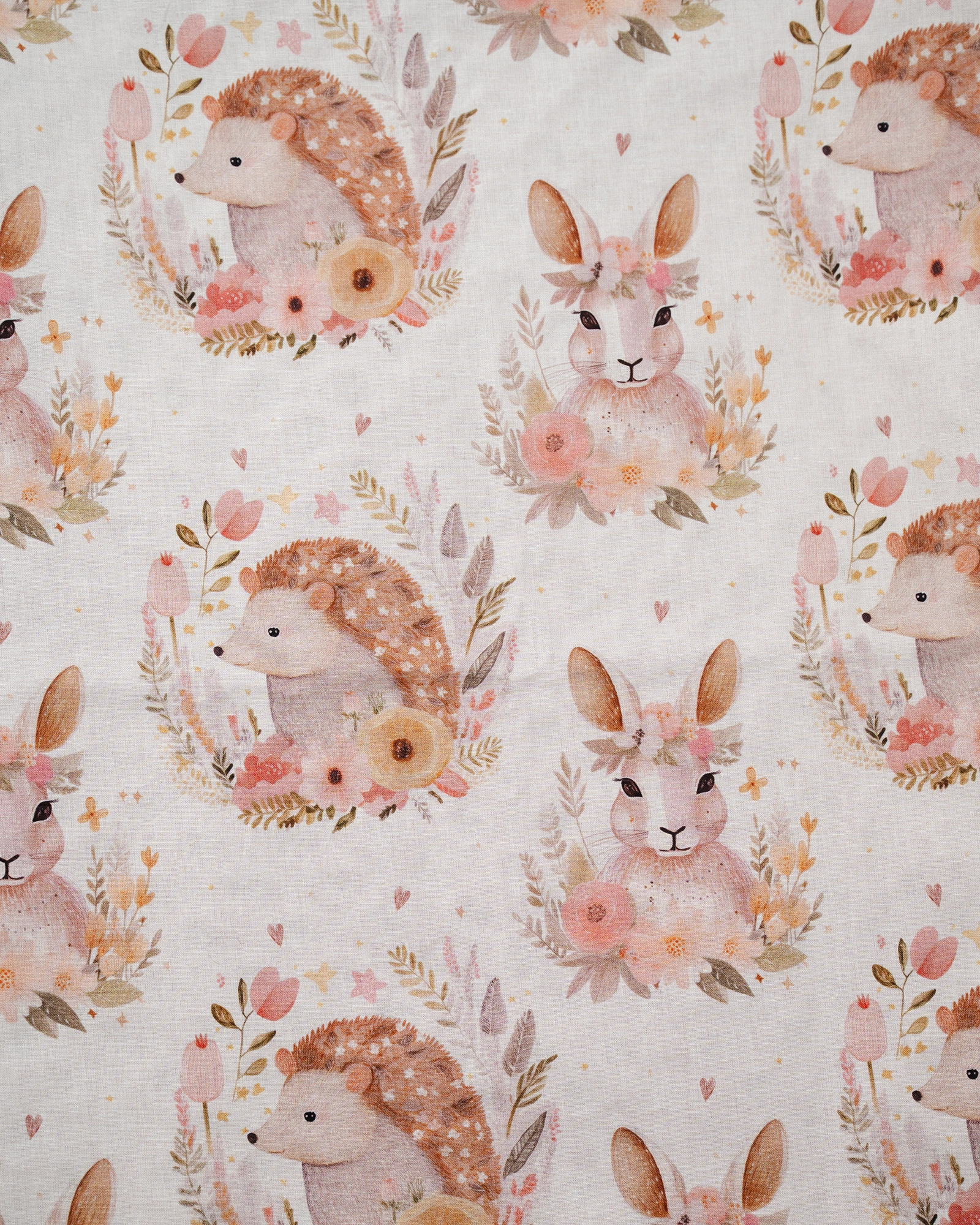 Set bebe cu păturică minky-poplin 70x100 cm și iepuraș textil handmade 22 cm roz [4]