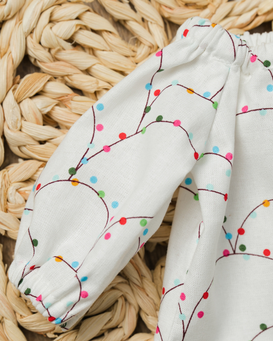 Bluză din bumbac pentru păpuși – model cu luminițe colorate [2]