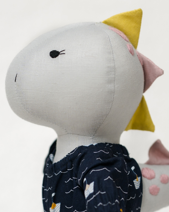 Dino bleu cu hăinuță cu bărci [3]