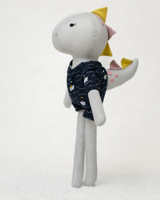 Dino bleu cu hăinuță cu bărci [2]