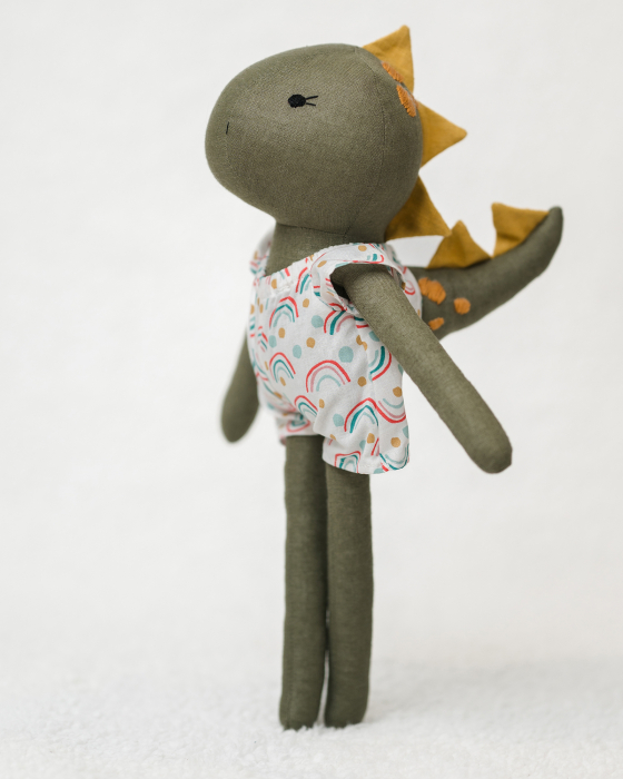 Dino olive cu hăinuță cu curcubeu [2]