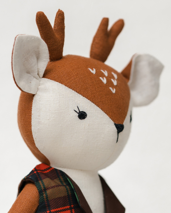 Pui de căprioară artizanal 45 cm - Jucărie handmade din in [3]