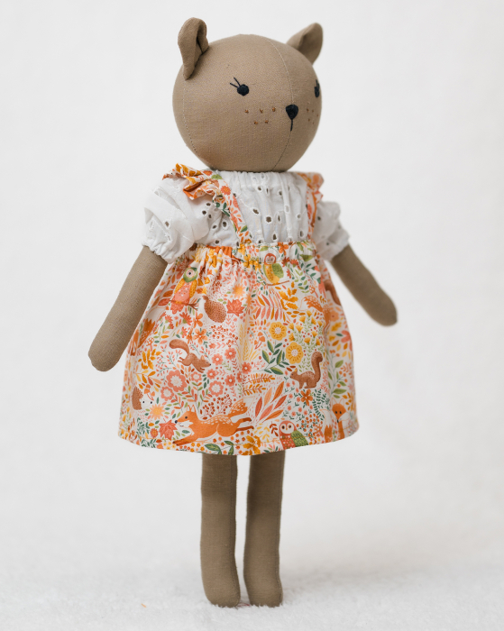 ursulet-handmade-45cm-fustita-florala-imprimeu-padure [2]