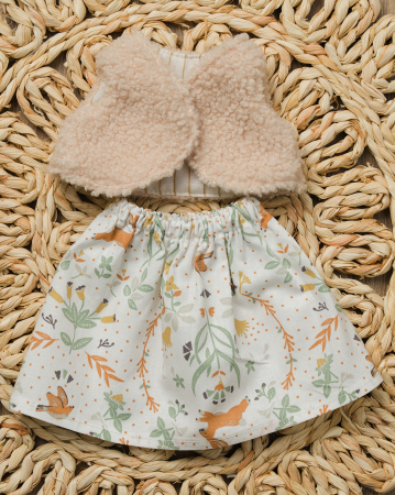 Hăinuțe pentru păpuși - Set fustiță + vestă pentru păpuși