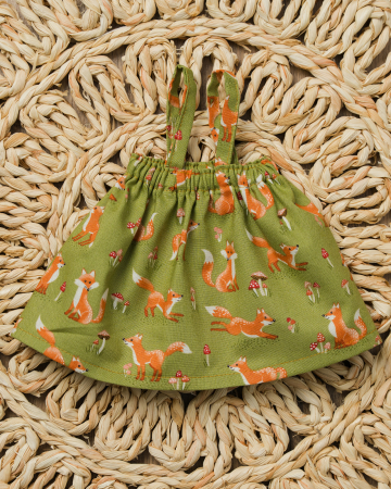 Hăinuțe pentru păpuși - Rochiță tip sarafan din bumbac pentru păpuși