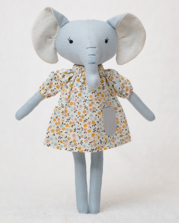Cadouri pentru copii - elefantica-handmade-45cm-rochita-florala