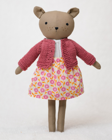 Cadouri pentru copii - ursuleț-handmade-45cm-cardigan-tricotat