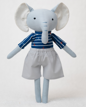 Cadouri pentru copii - elefantel-handmade-45cm-bluza-jersey-marinareasca