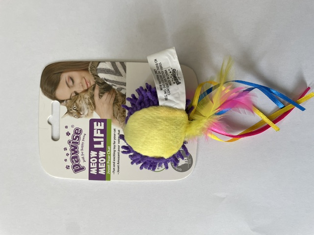 PAWISE Minge cu Pene si Panglici, jucărie de pluș pisici, pluș, catnip, activități fizice, diverse culori, 9.5 x 15 x 4.5 cm [2]