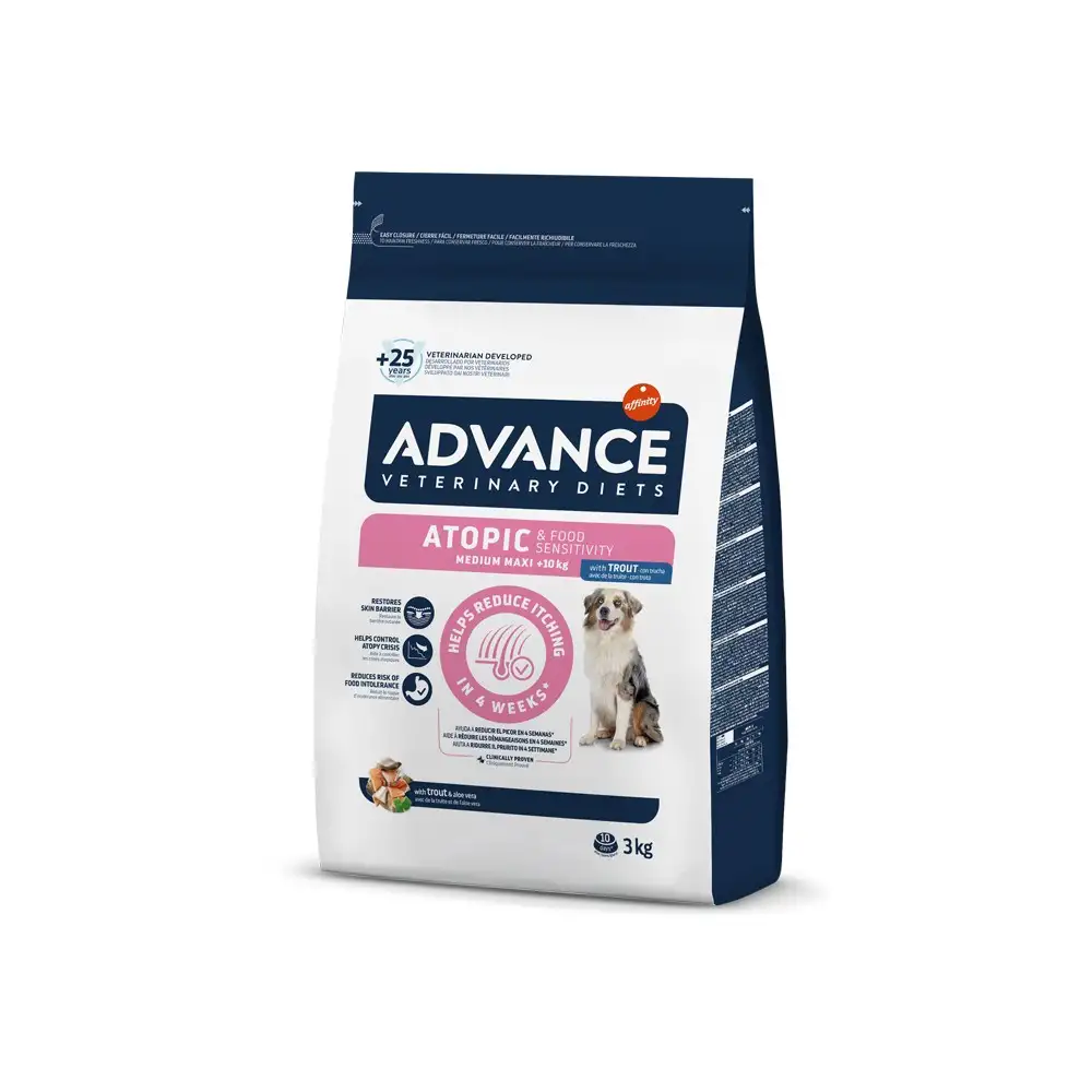 Diete caini - Advance Veterinary Diets Dog Atopic Derma Care Medium - Maxi, 3 kg