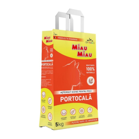 Igiena pisici - Asternut Igienic pentru Pisici Miau Miau, Portocala, 5 kg