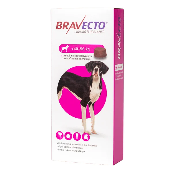 Produse deparazitare - Bravecto Antiparazitar Extern pentru Caini 1 Tableta Masticabila (40-56 kg)