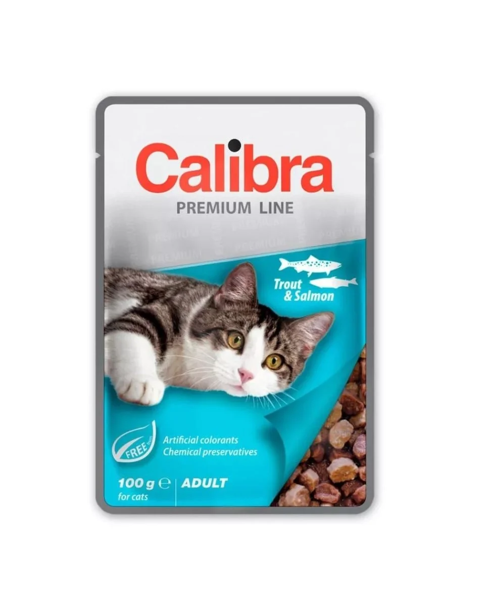 Pisici - CALIBRA Cat Premium Line Adult Trout&Salmon 100 g cu pastrav si somon pentru pisici adulte