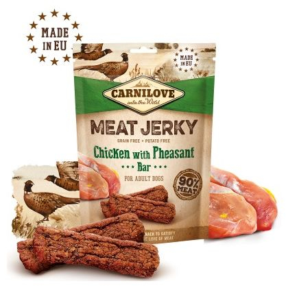 Hrana caini - Carnilove Meat Jerky cu Pui si Fazan, 100 g