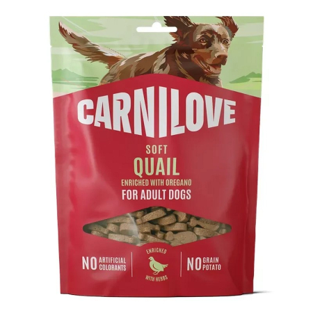 Recompense caini - Carnilove Semi-Moist Snack Quail with Oregano 200g