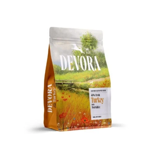 Hrana caini - Devora Dog Semi-Moist Small Kibble Fresh Curcan ,caprioara si Orez, hrana semi-umeda pentru caini  1.5KG