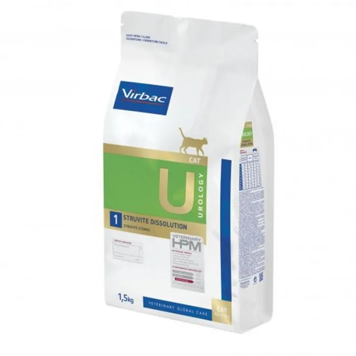 Diete pisici - Hrana dietetica pentru pisici Virbac HPM U1 Urology Struvite Dissolution 1,5 kg