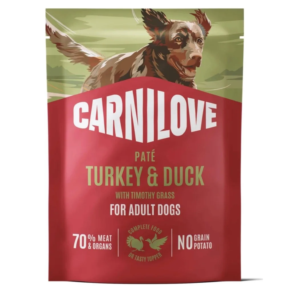 Hrana umeda caini - Hrana umeda pentru caini, Carnilove, plic cu pate din Curcan, Rata  300 G