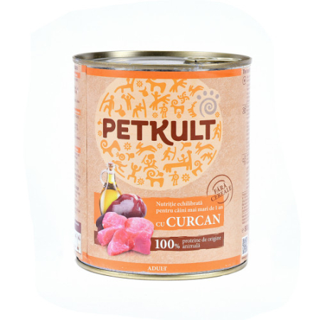 Caini - Hrana umeda pentru caini Petkult Adult cu curcan 800 g