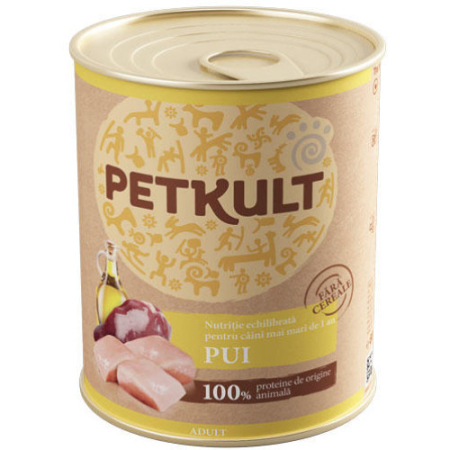 Caini - Hrana umeda pentru caini Petkult Adult cu pui 800 gr