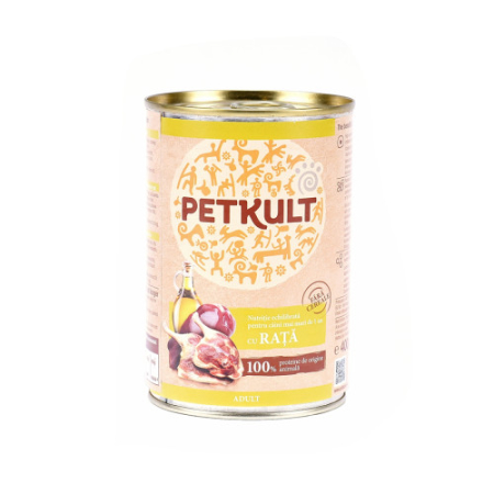 Caini - Hrana umeda pentru caini Petkult Adult cu rata 400 g