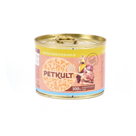 Caini - Hrana umeda pentru caini Petkult Mini Junior cu rata 185 g