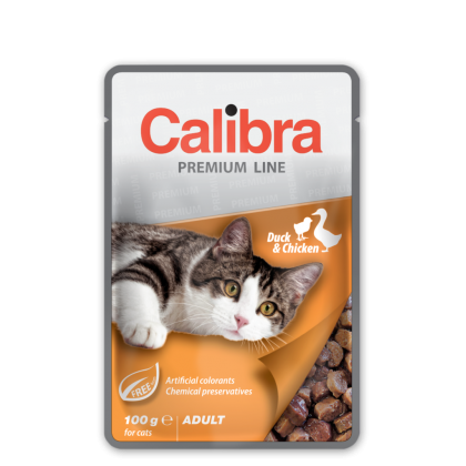 Hrana umeda pentru pisici adulte Calibra Cat Rata si Pui in Sos, 100 g