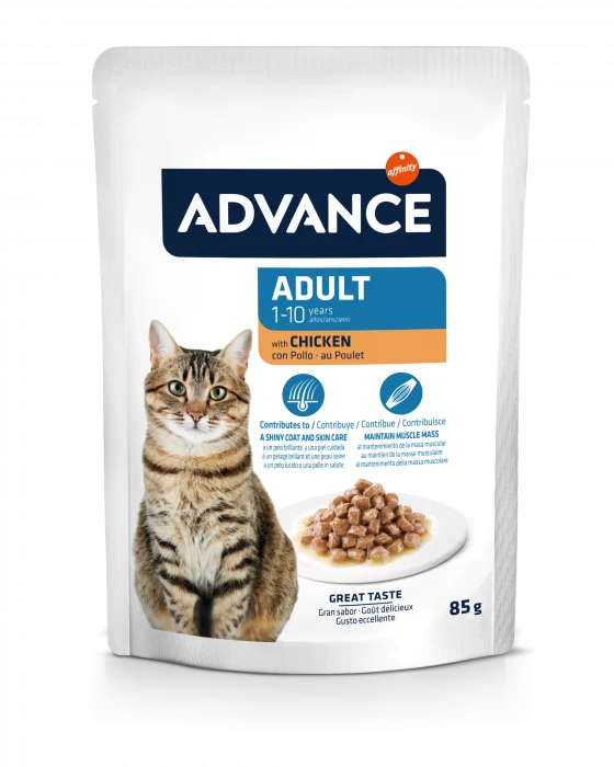 Pisici - Hrana umeda pisici Advance Adult cu Pui plic, 85 g