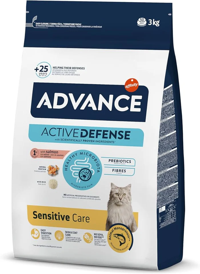 Pisici - Hrana uscata pentru pisici Advance, Sensitive, Somon, 3 Kg