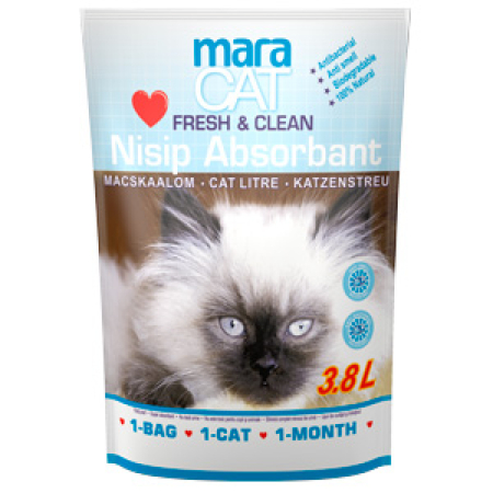 Nisip asternut pisici - MARACAT, Fresh, așternut igienic pisici, granule, silicat, neaglomerant, neutralizare mirosuri, 3.8l