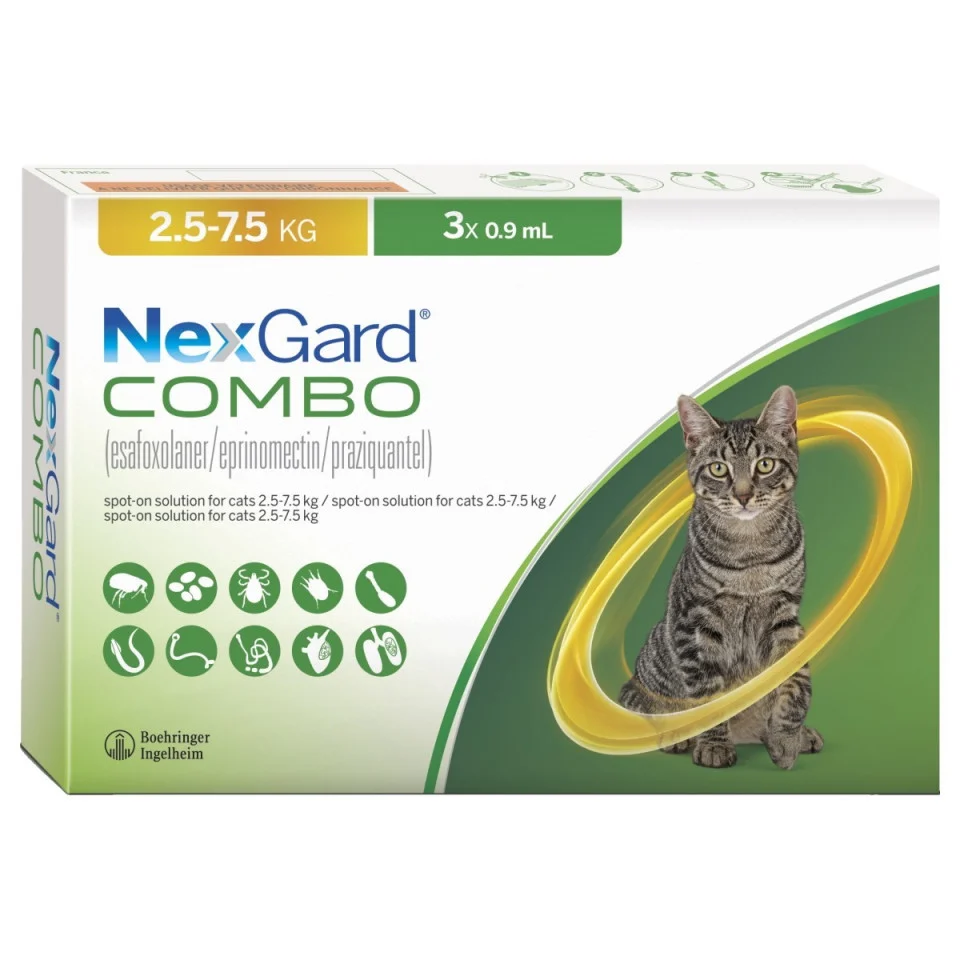 Produse deparazitare - NexGard Combo solutie spot-on pentru pisici de 2.5-7.5 kg