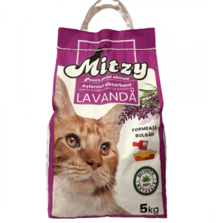 Nisip asternut pisici - Nisip pentru litiera Mitzy Lavanda 5 kg