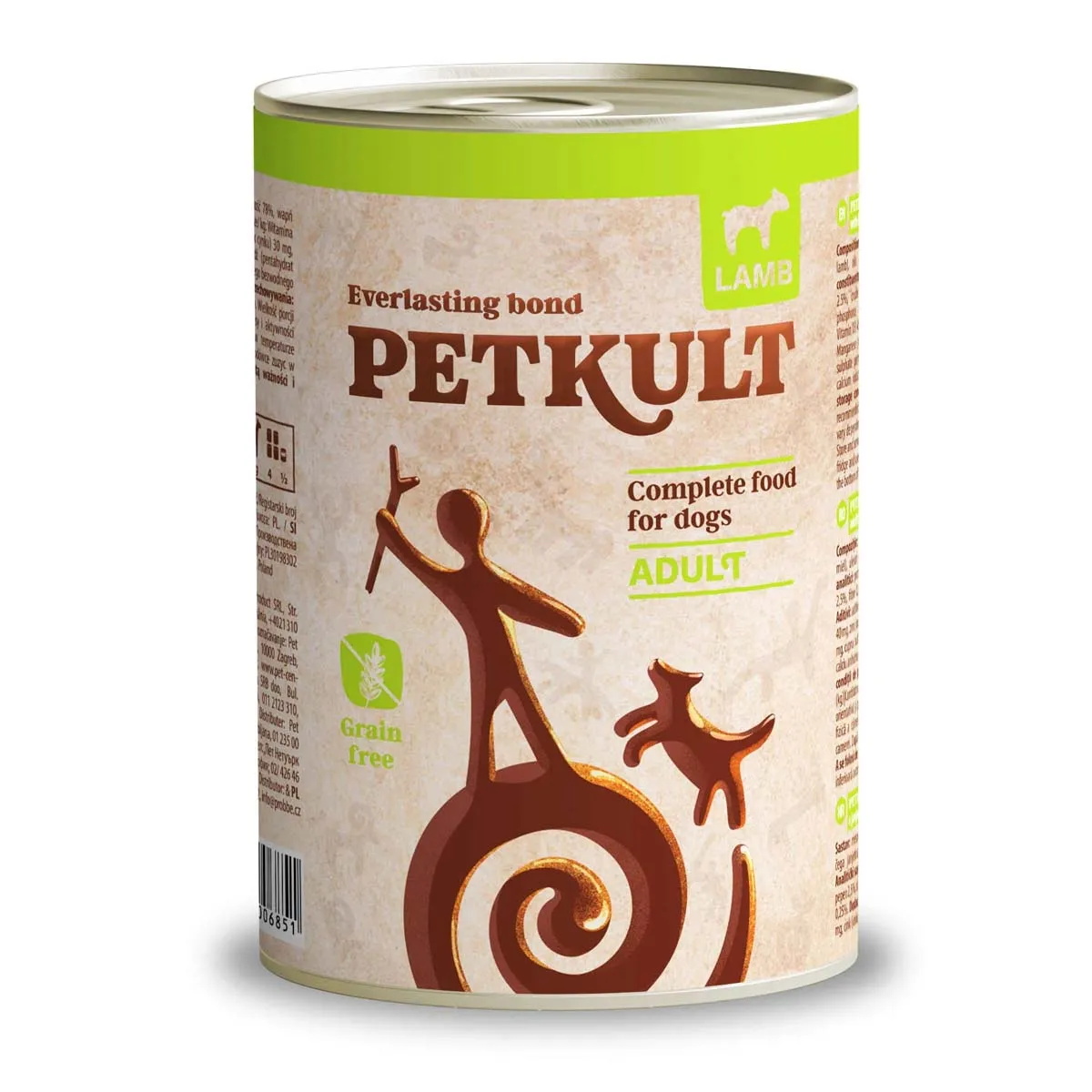 Hrana umeda caini - PETKULT Grain Free Adult, Miel, conservă hrană umedă fără cereale câini, 400g