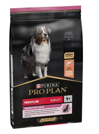 Hrana uscata caini - PRO PLAN® SENSITIVE SKIN Adult, bogat în somon, talie medie, hrană uscată pentru câini, 3kg