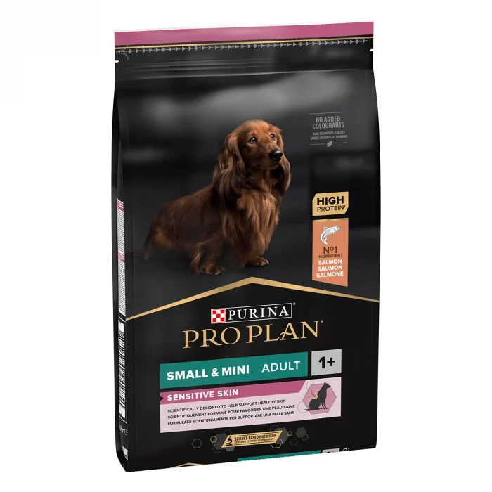 Hrana uscata caini - PURINA PRO PLAN ADULT Sensitive Skin, Talie Mică și Foarte Mică, Somon, 7 kg