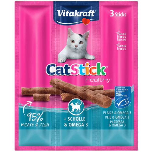 Recompense pisici - Recompense pentru pisici Vitakraft Cat Sticks cu Cambulă și Omega 3 x18 g