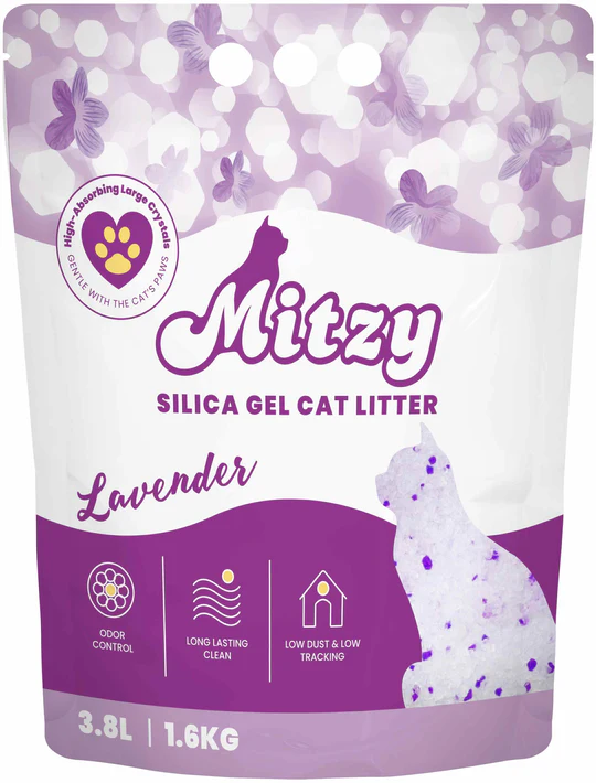 Nisip asternut pisici - Silicat pentru litiera cu lavanda Mitzy 3.8 L