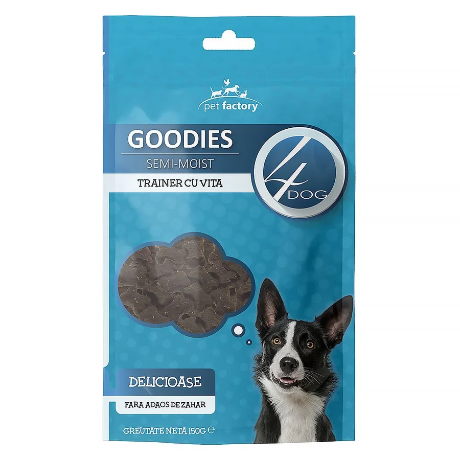 Recompense caini - Snackuri Câini 4DOG   Vită, 150g, Dresaj