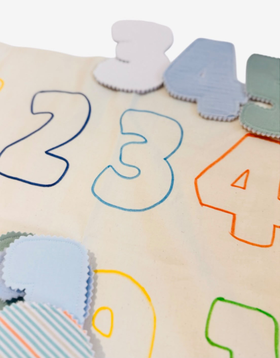 Joc educativ numere textile 0-10 - set senzorial copii si bebeluși [2]