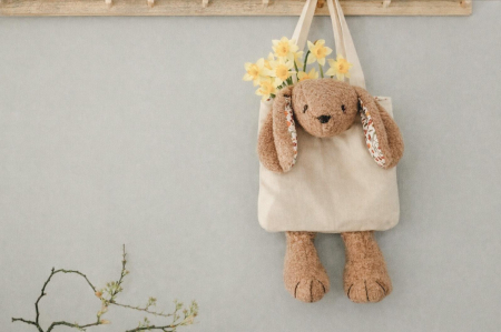Iepurași de pluș - Bunny bag - gentuță iepuraș handmade