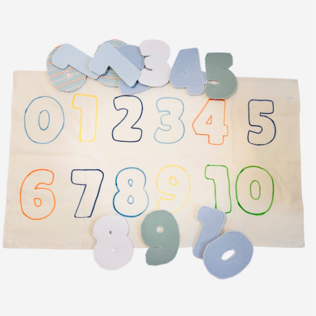 Joc educativ numere textile 0-10 - set senzorial copii si bebeluși [2]
