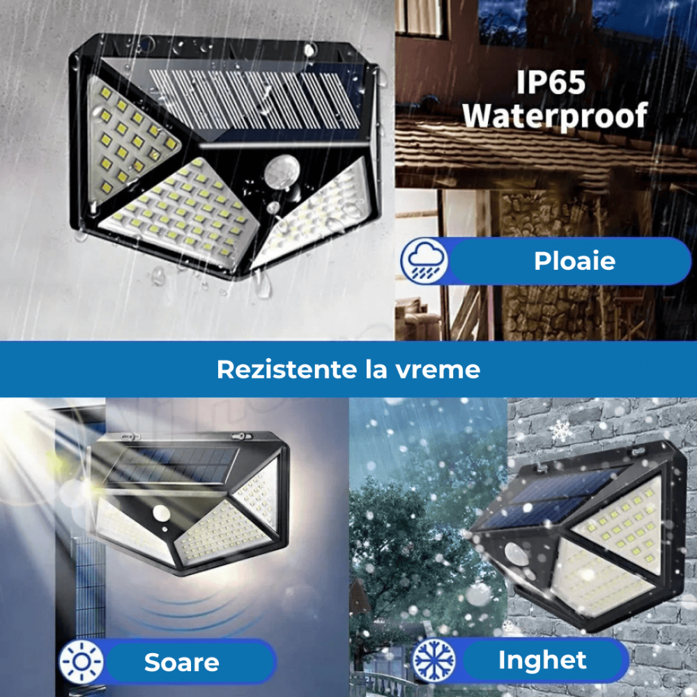 Lampa Solara 100 LED cu Senzor de Miscare – Set 4 Buc [3]