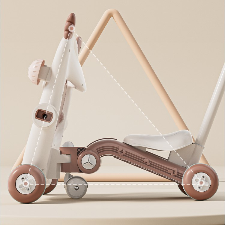 Antemergator pentru copii, multifunctional 8 in 1, cu maner detasabil, plastic maro [3]