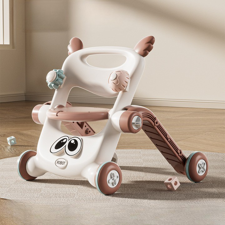 Antemergator pentru copii, multifunctional 8 in 1, cu maner detasabil, plastic maro [7]