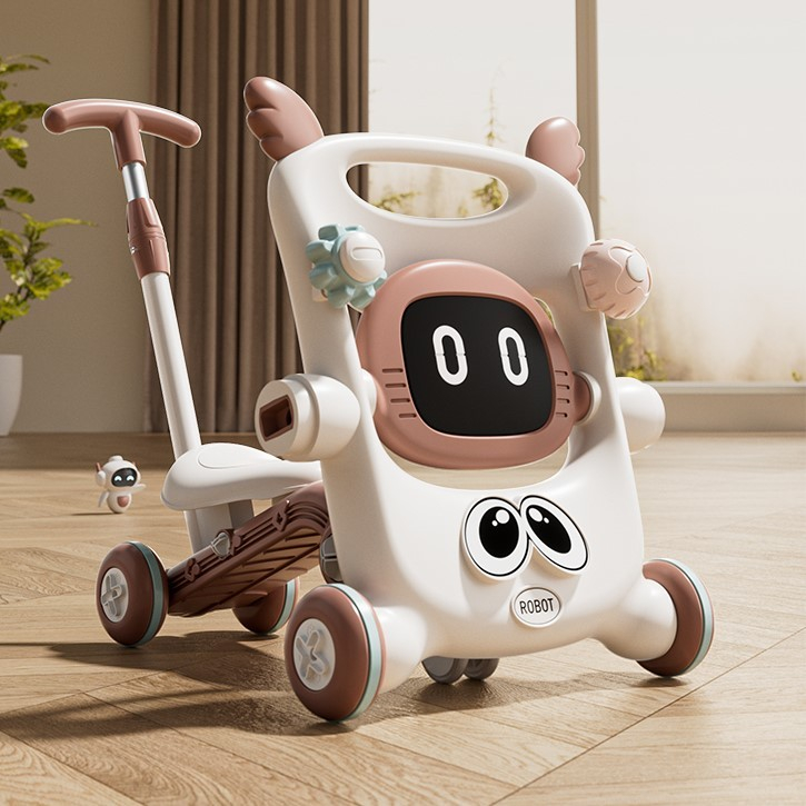 Antemergator pentru copii, multifunctional 8 in 1, cu maner detasabil, plastic maro [2]