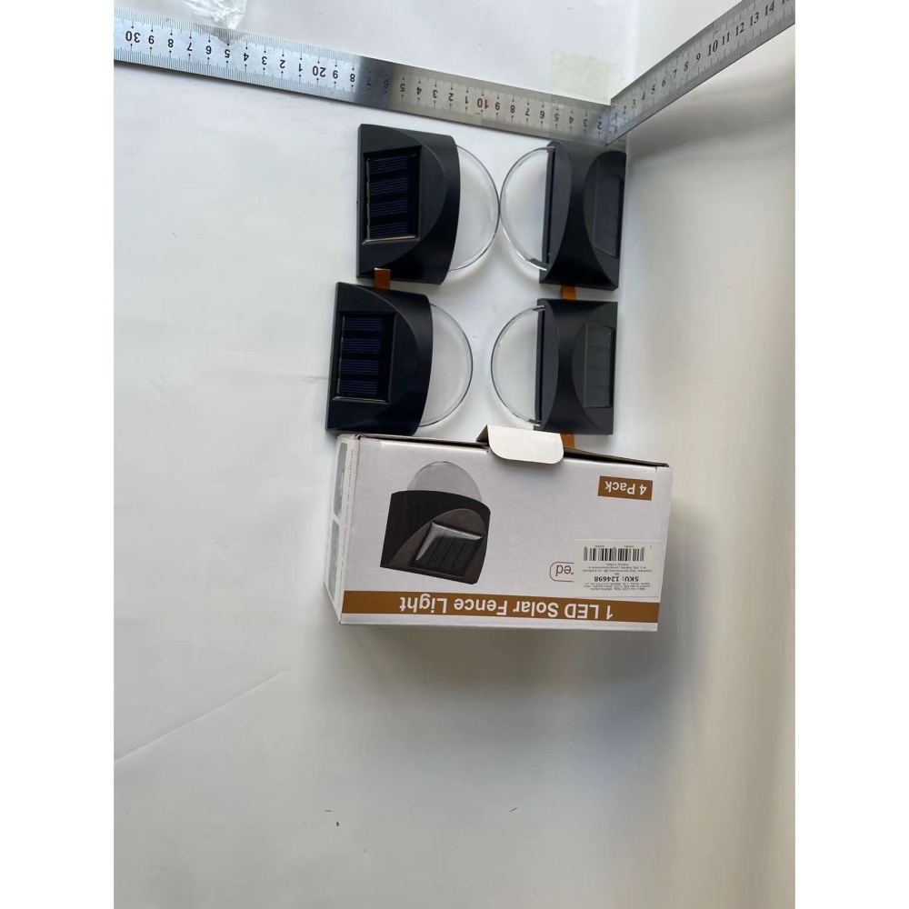 Aplica solara LED pentru gradina, set 4 bucati, ABS, lumina alb rece, negru [9]