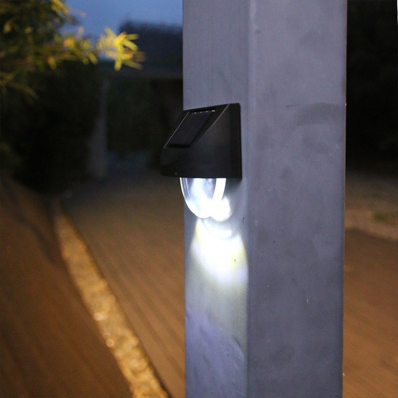 Aplica solara LED pentru gradina, set 4 bucati, ABS, lumina alb rece, negru [5]