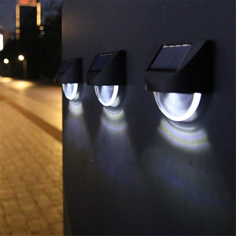 Aplica solara LED pentru gradina, set 4 bucati, ABS, lumina alb rece, negru [8]
